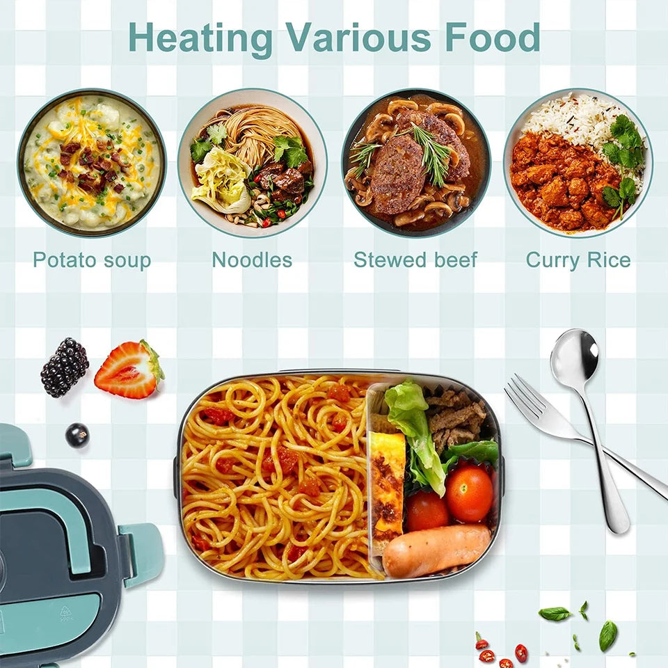 Electric Lunch Box 40W Heating Food Warmer Heater 1.5L Capacity Portable Heated Lunch Boxes for Adults