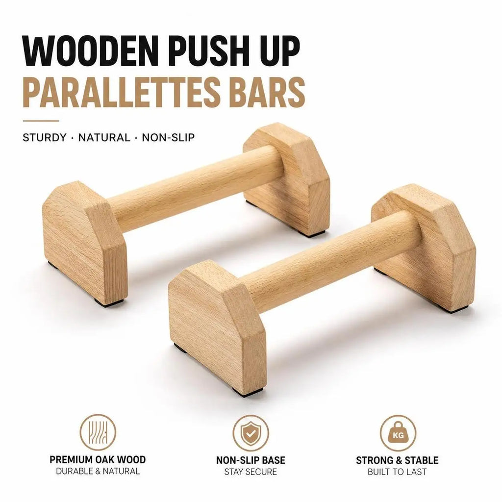 Wooden Push up Bars Parallettes Set