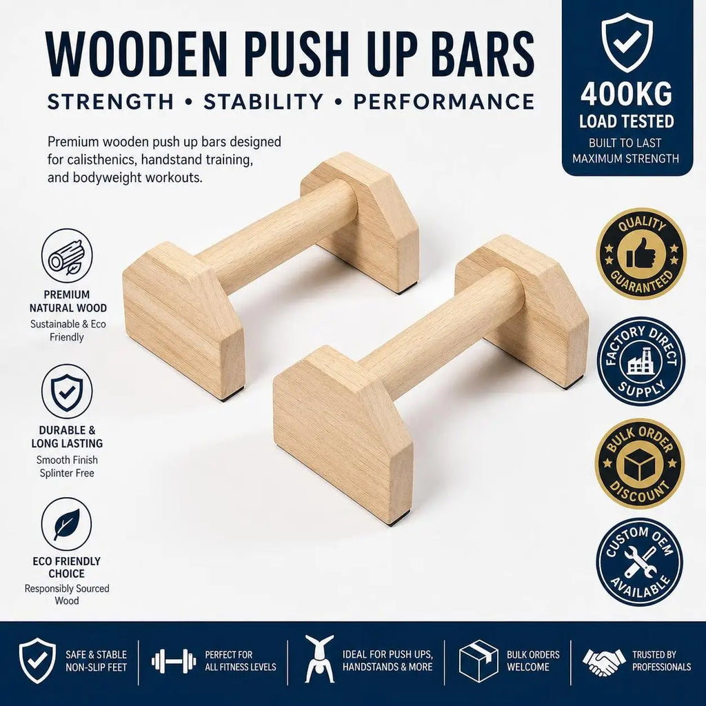 Wooden Push up Bars Parallettes Set