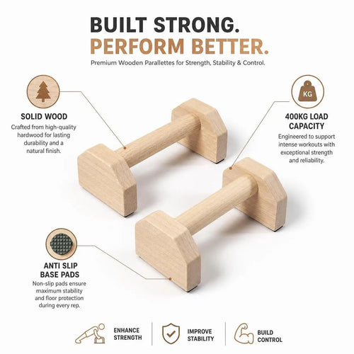 Wooden Push up Bars Parallettes Set